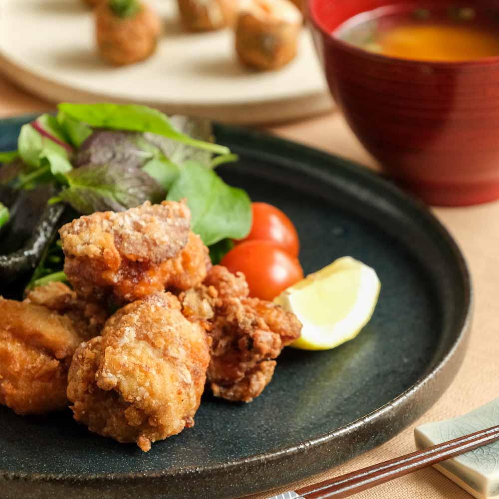 みんな大好き本格黒酢酢豚と中華酢の物・ホタテ粥