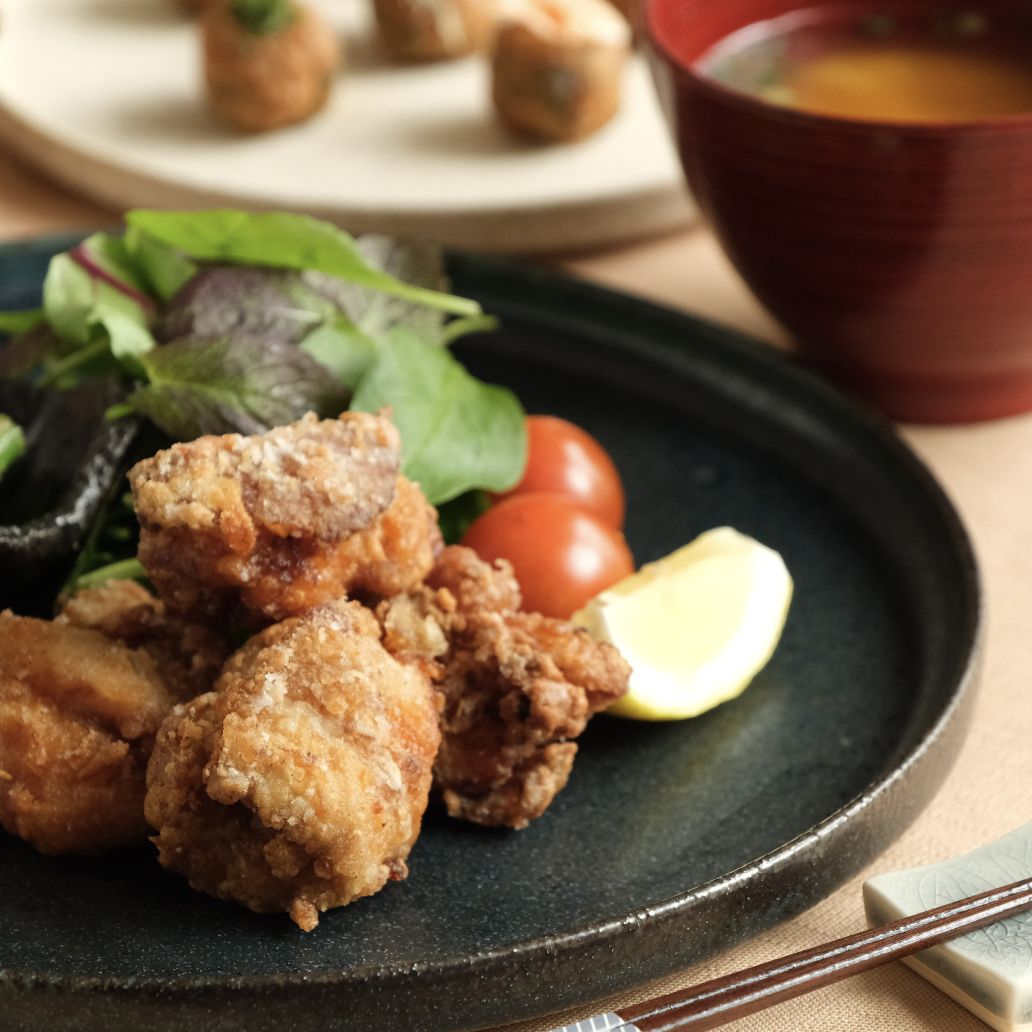 みんな大好き本格黒酢酢豚と中華酢の物・ホタテ粥