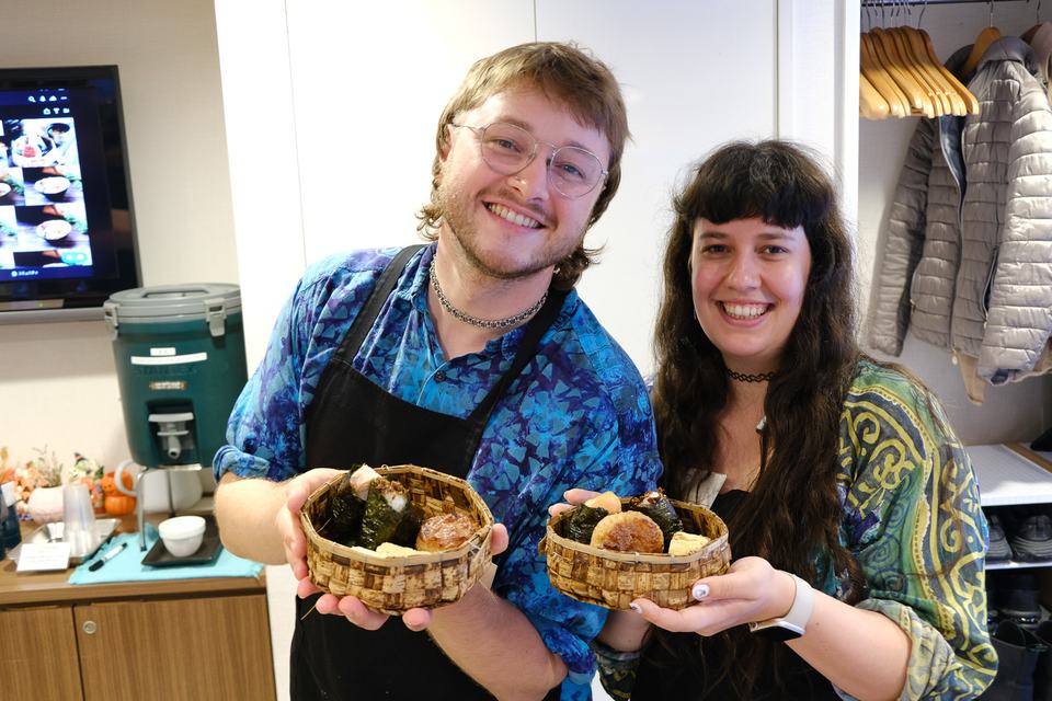 Guests at a Japanese cooking at Sorisso in Tokyo