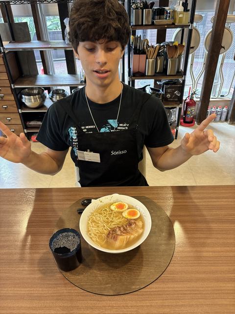 A guest with the ramen he made