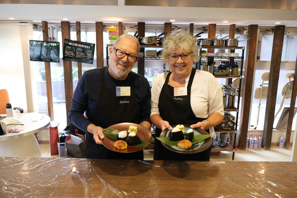 Guests at a Japanese cooking at Sorisso in Tokyo